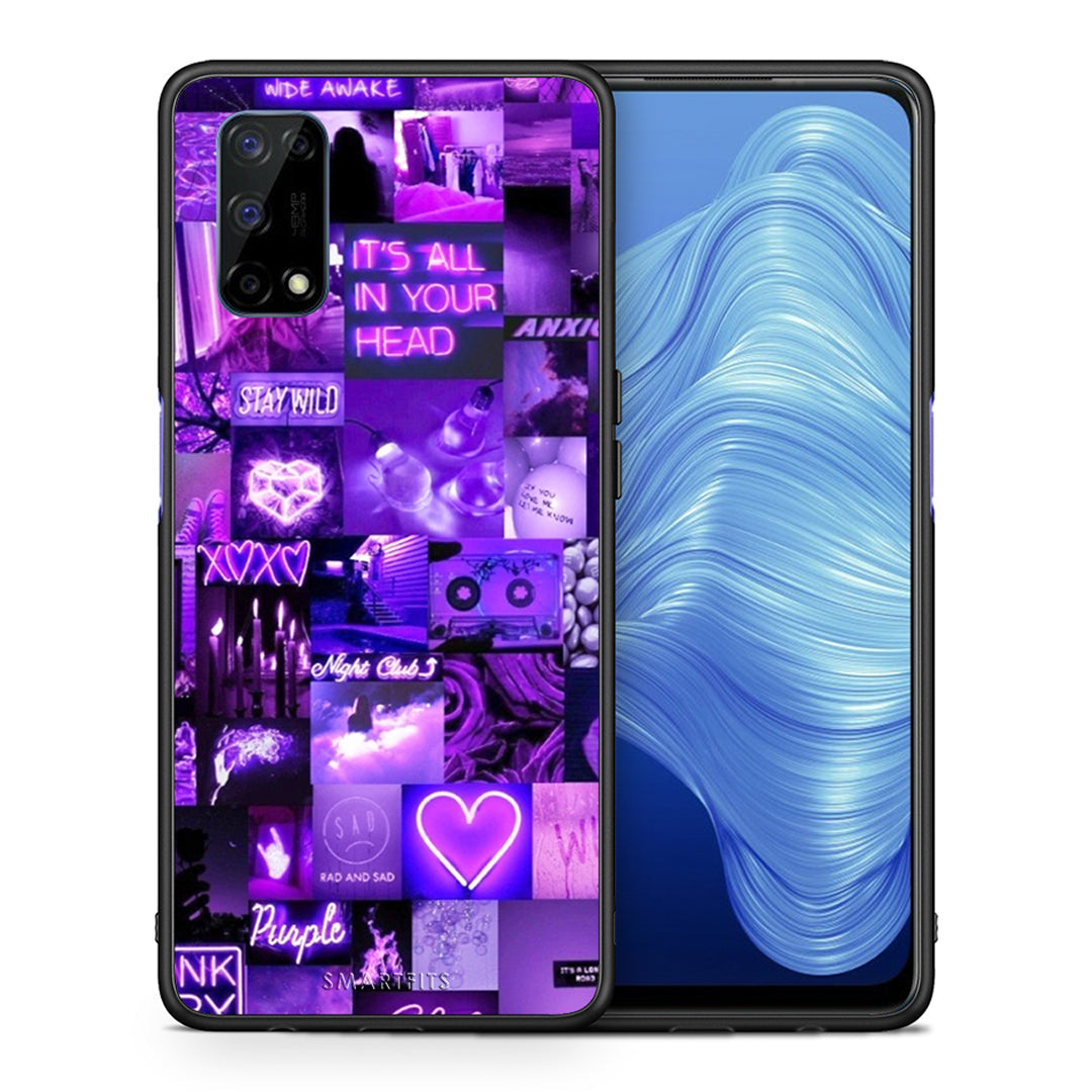 Θήκη Αγίου Βαλεντίνου Realme 7 5G Collage Stay Wild από τη Smartfits με σχέδιο στο πίσω μέρος και μαύρο περίβλημα | Realme 7 5G Collage Stay Wild case with colorful back and black bezels