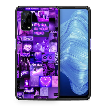 Θήκη Αγίου Βαλεντίνου Realme 7 5G Collage Stay Wild από τη Smartfits με σχέδιο στο πίσω μέρος και μαύρο περίβλημα | Realme 7 5G Collage Stay Wild case with colorful back and black bezels