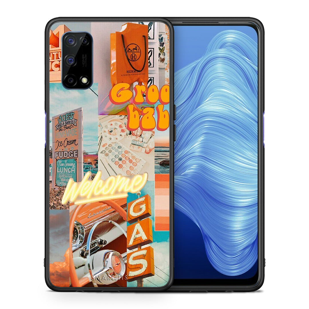 Θήκη Αγίου Βαλεντίνου Realme 7 5G Groovy Babe από τη Smartfits με σχέδιο στο πίσω μέρος και μαύρο περίβλημα | Realme 7 5G Groovy Babe case with colorful back and black bezels