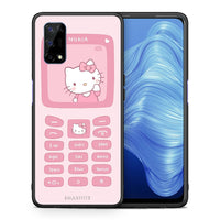 Thumbnail for Θήκη Αγίου Βαλεντίνου Realme 7 5G Hello Kitten από τη Smartfits με σχέδιο στο πίσω μέρος και μαύρο περίβλημα | Realme 7 5G Hello Kitten case with colorful back and black bezels