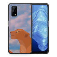 Thumbnail for Θήκη Αγίου Βαλεντίνου Realme 7 5G Lion Love 2 από τη Smartfits με σχέδιο στο πίσω μέρος και μαύρο περίβλημα | Realme 7 5G Lion Love 2 case with colorful back and black bezels