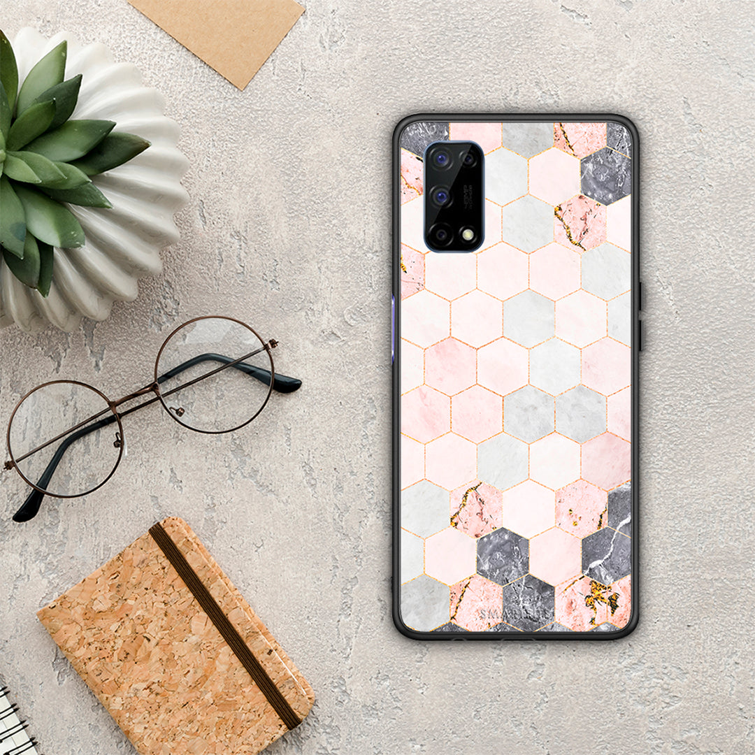 Marble Hexagon Pink - Realme 7 5G θήκη