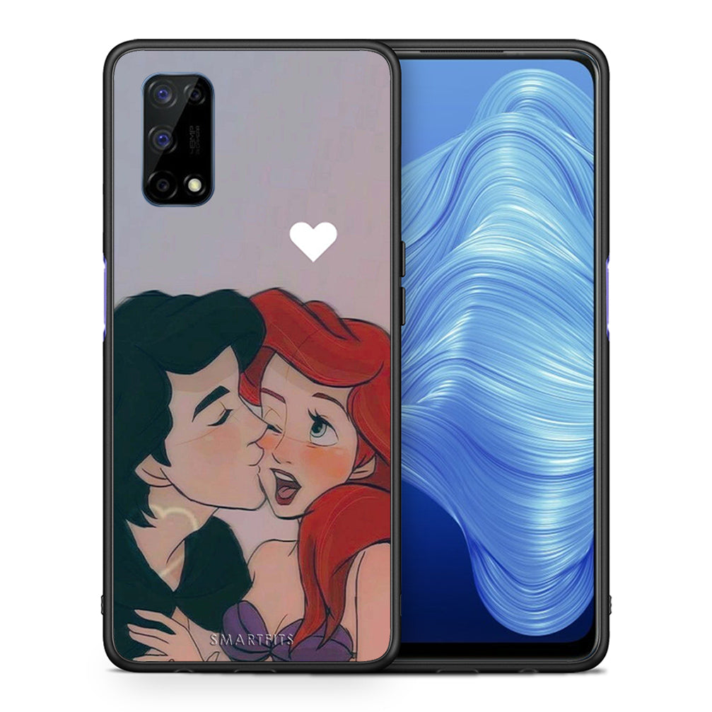 Θήκη Αγίου Βαλεντίνου Realme 7 5G Mermaid Love από τη Smartfits με σχέδιο στο πίσω μέρος και μαύρο περίβλημα | Realme 7 5G Mermaid Love case with colorful back and black bezels
