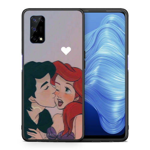 Θήκη Αγίου Βαλεντίνου Realme 7 5G Mermaid Love από τη Smartfits με σχέδιο στο πίσω μέρος και μαύρο περίβλημα | Realme 7 5G Mermaid Love case with colorful back and black bezels