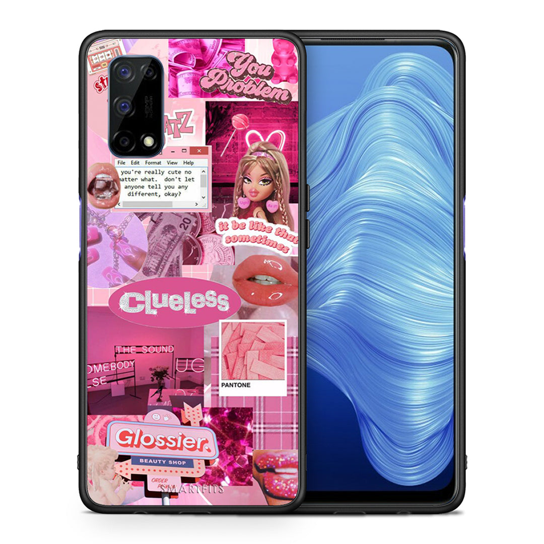 Θήκη Αγίου Βαλεντίνου Realme 7 5G Pink Love από τη Smartfits με σχέδιο στο πίσω μέρος και μαύρο περίβλημα | Realme 7 5G Pink Love case with colorful back and black bezels