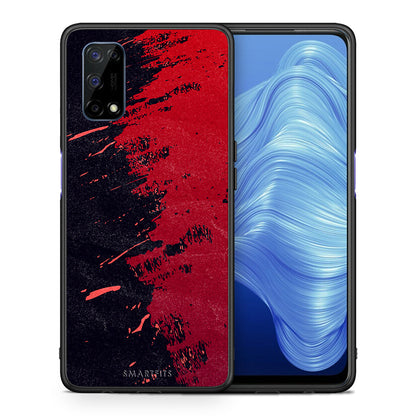 Θήκη Αγίου Βαλεντίνου Realme 7 5G Red Paint από τη Smartfits με σχέδιο στο πίσω μέρος και μαύρο περίβλημα | Realme 7 5G Red Paint case with colorful back and black bezels