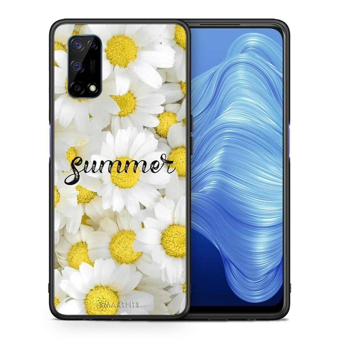 Θήκη Realme 7 5G Summer Daisies από τη Smartfits με σχέδιο στο πίσω μέρος και μαύρο περίβλημα | Realme 7 5G Summer Daisies case with colorful back and black bezels