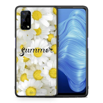 Θήκη Realme 7 5G Summer Daisies από τη Smartfits με σχέδιο στο πίσω μέρος και μαύρο περίβλημα | Realme 7 5G Summer Daisies case with colorful back and black bezels