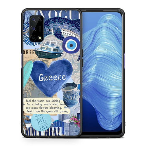 Θήκη Realme 7 5G Summer In Greece από τη Smartfits με σχέδιο στο πίσω μέρος και μαύρο περίβλημα | Realme 7 5G Summer In Greece case with colorful back and black bezels