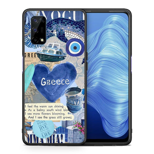 Θήκη Realme 7 5G Summer In Greece από τη Smartfits με σχέδιο στο πίσω μέρος και μαύρο περίβλημα | Realme 7 5G Summer In Greece case with colorful back and black bezels