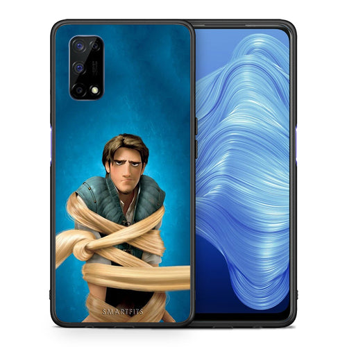 Θήκη Αγίου Βαλεντίνου Realme 7 5G Tangled 1 από τη Smartfits με σχέδιο στο πίσω μέρος και μαύρο περίβλημα | Realme 7 5G Tangled 1 case with colorful back and black bezels