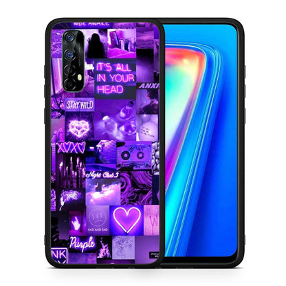 Θήκη Αγίου Βαλεντίνου Realme 7 Collage Stay Wild από τη Smartfits με σχέδιο στο πίσω μέρος και μαύρο περίβλημα | Realme 7 Collage Stay Wild case with colorful back and black bezels