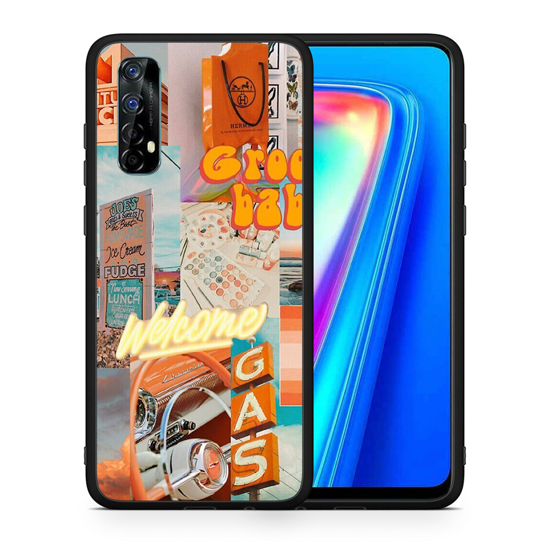 Θήκη Αγίου Βαλεντίνου Realme 7 Groovy Babe από τη Smartfits με σχέδιο στο πίσω μέρος και μαύρο περίβλημα | Realme 7 Groovy Babe case with colorful back and black bezels