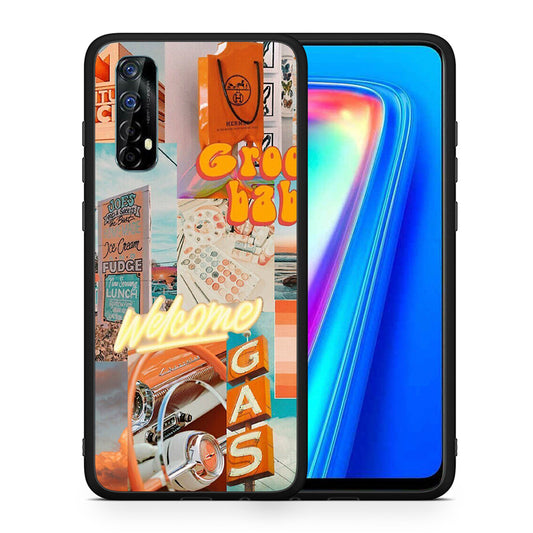 Θήκη Αγίου Βαλεντίνου Realme 7 Groovy Babe από τη Smartfits με σχέδιο στο πίσω μέρος και μαύρο περίβλημα | Realme 7 Groovy Babe case with colorful back and black bezels