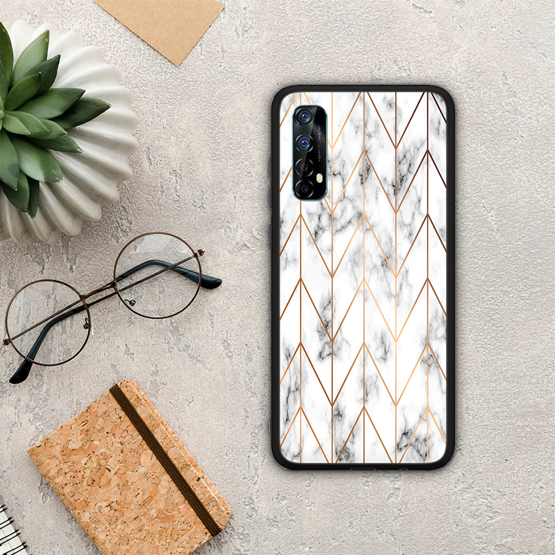 Marble Gold Geometric - Realme 7 θήκη