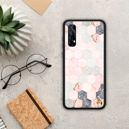 Marble Hexagon Pink - Realme 7 θήκη