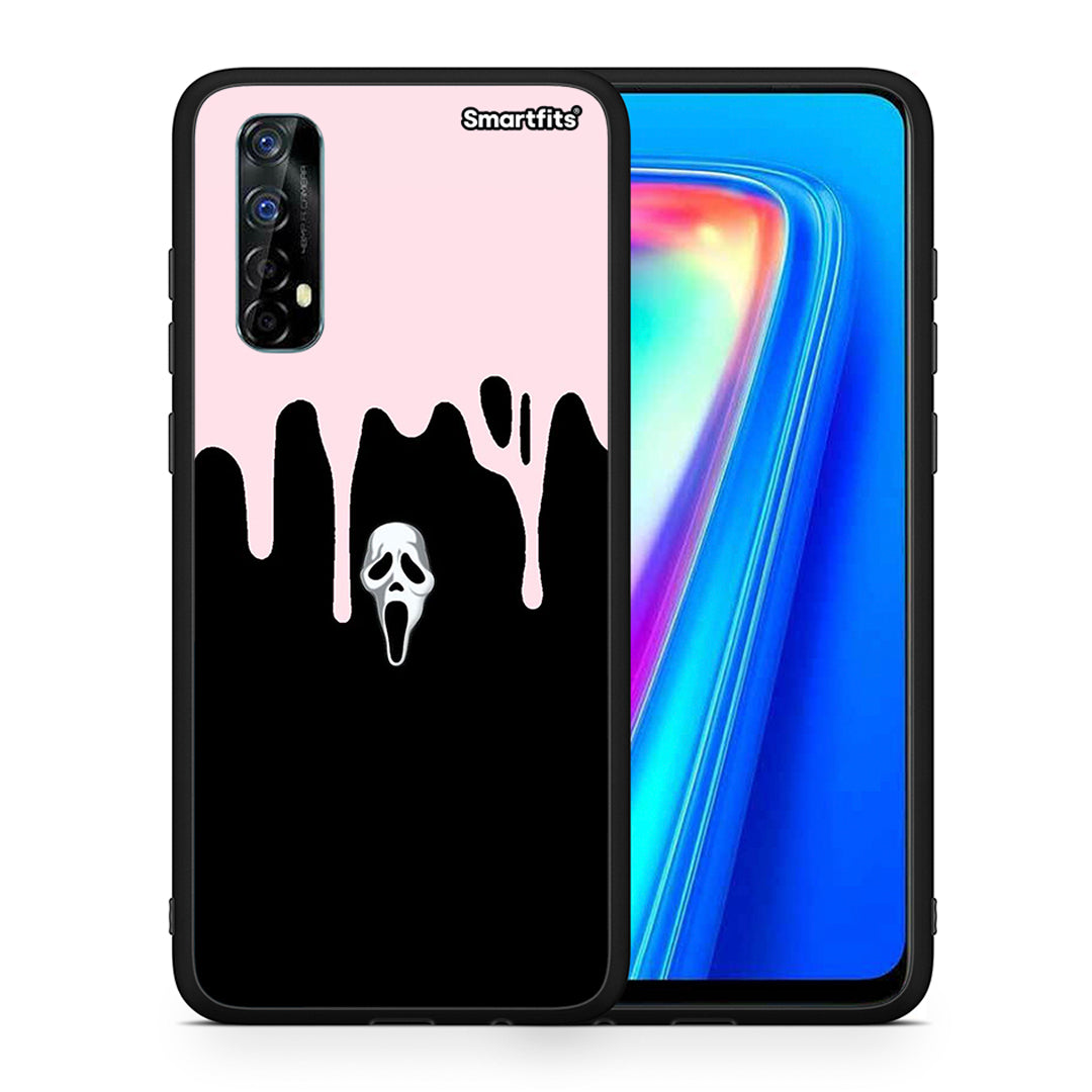 Θήκη Realme 7 Melting Halloween Mask από τη Smartfits με σχέδιο στο πίσω μέρος και μαύρο περίβλημα | Realme 7 Melting Halloween Mask case with colorful back and black bezels