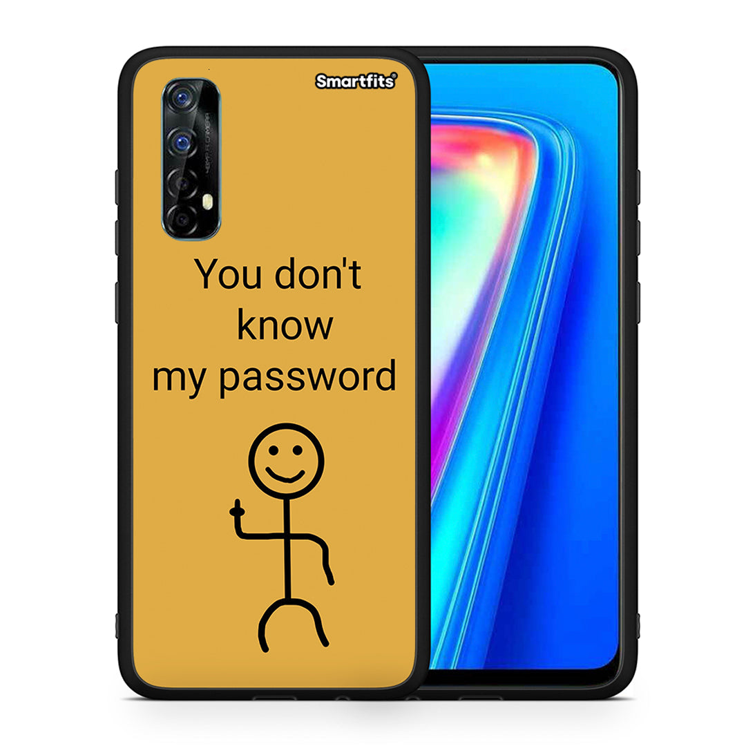 Θήκη Realme 7 My Password από τη Smartfits με σχέδιο στο πίσω μέρος και μαύρο περίβλημα | Realme 7 My Password case with colorful back and black bezels