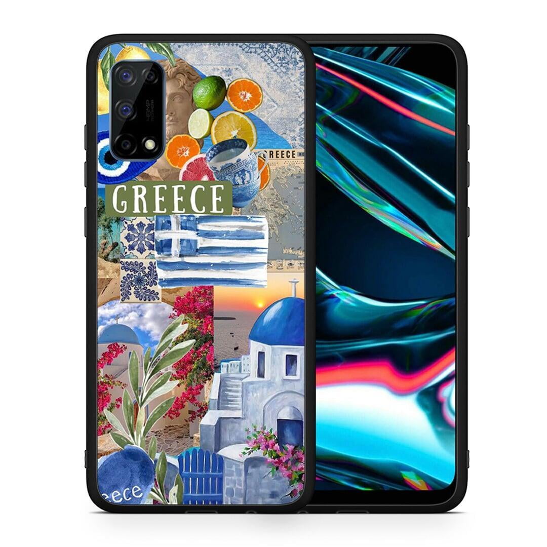 Θήκη Realme 7 Pro All Greek από τη Smartfits με σχέδιο στο πίσω μέρος και μαύρο περίβλημα | Realme 7 Pro All Greek case with colorful back and black bezels