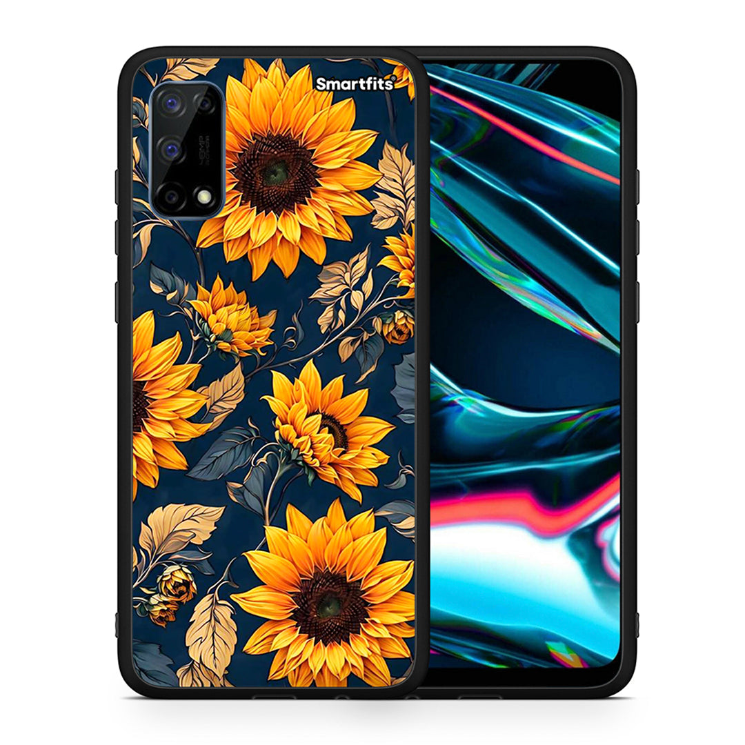 Θήκη Realme 7 Pro Autumn Sunflowers από τη Smartfits με σχέδιο στο πίσω μέρος και μαύρο περίβλημα | Realme 7 Pro Autumn Sunflowers case with colorful back and black bezels
