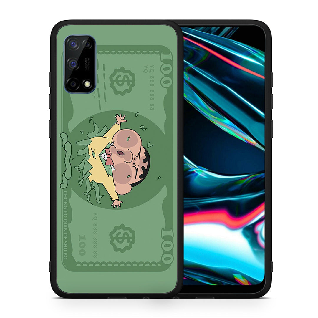 Θήκη Αγίου Βαλεντίνου Realme 7 Pro Big Money από τη Smartfits με σχέδιο στο πίσω μέρος και μαύρο περίβλημα | Realme 7 Pro Big Money case with colorful back and black bezels