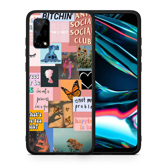 Θήκη Αγίου Βαλεντίνου Realme 7 Pro Collage Bitchin από τη Smartfits με σχέδιο στο πίσω μέρος και μαύρο περίβλημα | Realme 7 Pro Collage Bitchin case with colorful back and black bezels