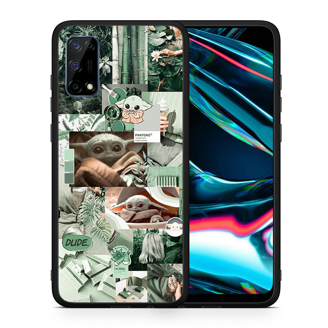 Θήκη Αγίου Βαλεντίνου Realme 7 Pro Collage Dude από τη Smartfits με σχέδιο στο πίσω μέρος και μαύρο περίβλημα | Realme 7 Pro Collage Dude case with colorful back and black bezels