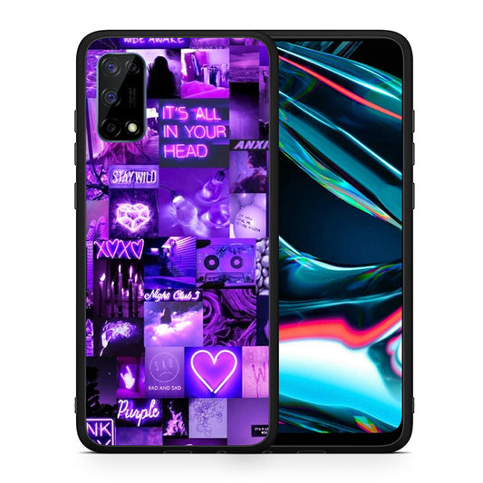 Θήκη Αγίου Βαλεντίνου Realme 7 Pro Collage Stay Wild από τη Smartfits με σχέδιο στο πίσω μέρος και μαύρο περίβλημα | Realme 7 Pro Collage Stay Wild case with colorful back and black bezels