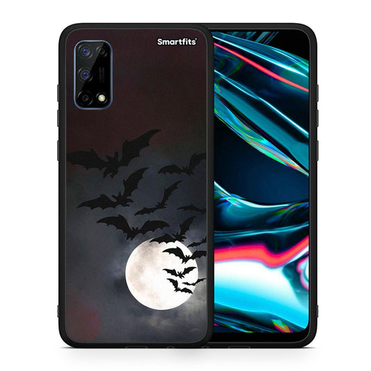 Θήκη Realme 7 Pro Halloween Bat Night από τη Smartfits με σχέδιο στο πίσω μέρος και μαύρο περίβλημα | Realme 7 Pro Halloween Bat Night case with colorful back and black bezels