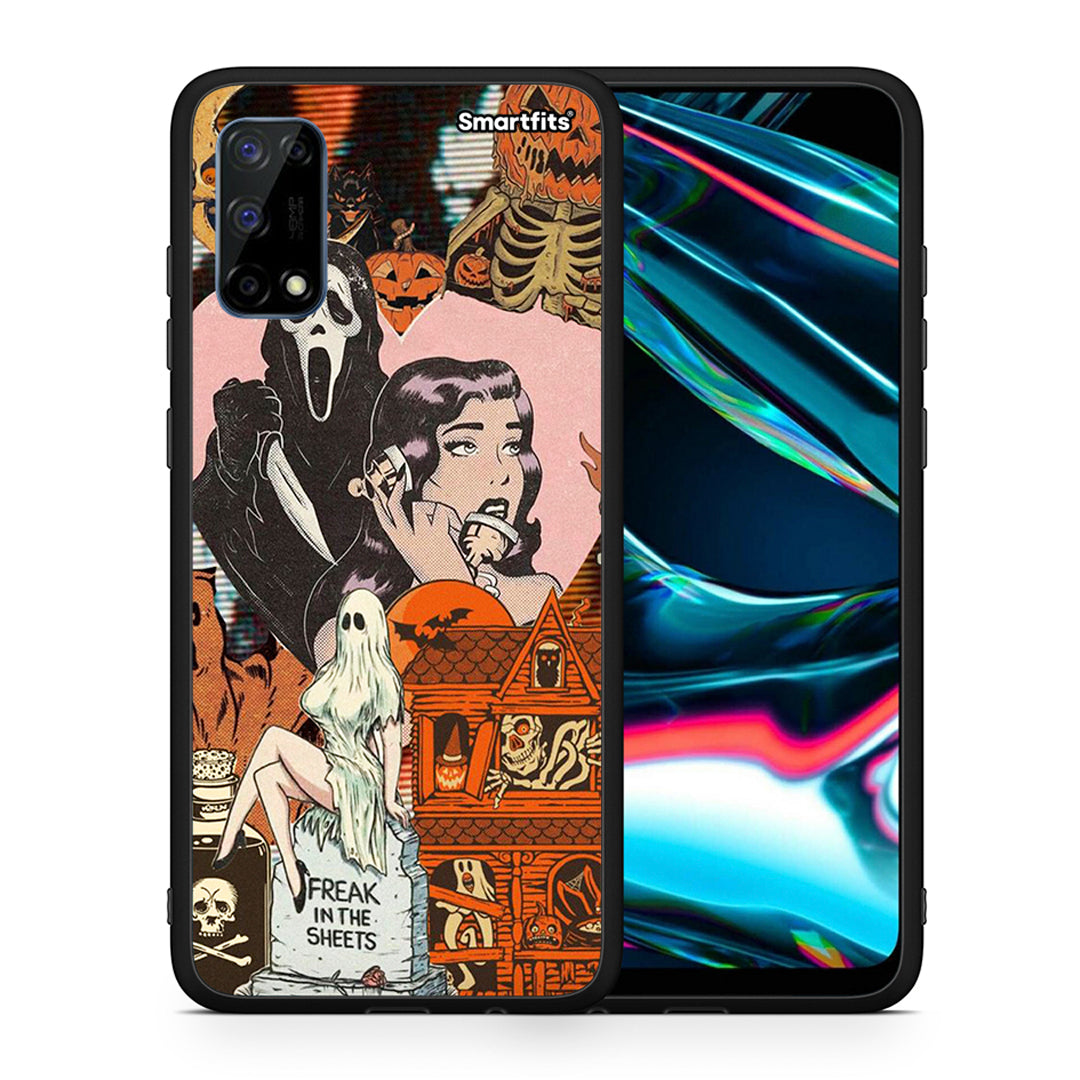 Θήκη Realme 7 Pro Halloween Collage από τη Smartfits με σχέδιο στο πίσω μέρος και μαύρο περίβλημα | Realme 7 Pro Halloween Collage case with colorful back and black bezels