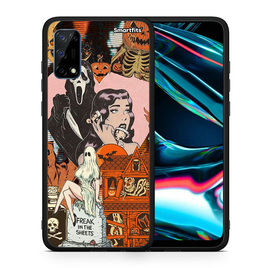 Θήκη Realme 7 Pro Halloween Collage από τη Smartfits με σχέδιο στο πίσω μέρος και μαύρο περίβλημα | Realme 7 Pro Halloween Collage case with colorful back and black bezels