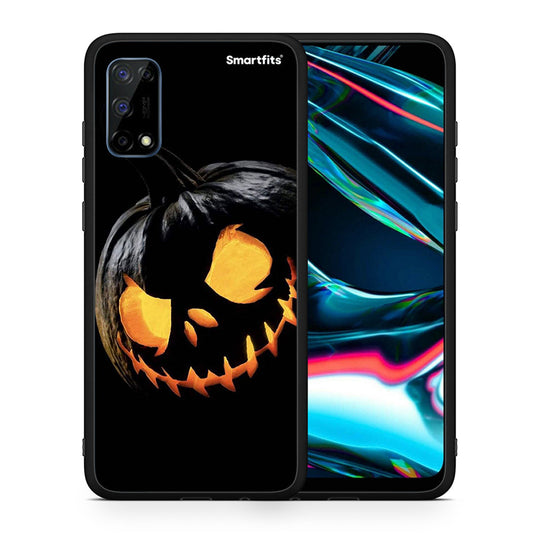 Θήκη Realme 7 Pro Halloween Scary Pumpkin από τη Smartfits με σχέδιο στο πίσω μέρος και μαύρο περίβλημα | Realme 7 Pro Halloween Scary Pumpkin case with colorful back and black bezels