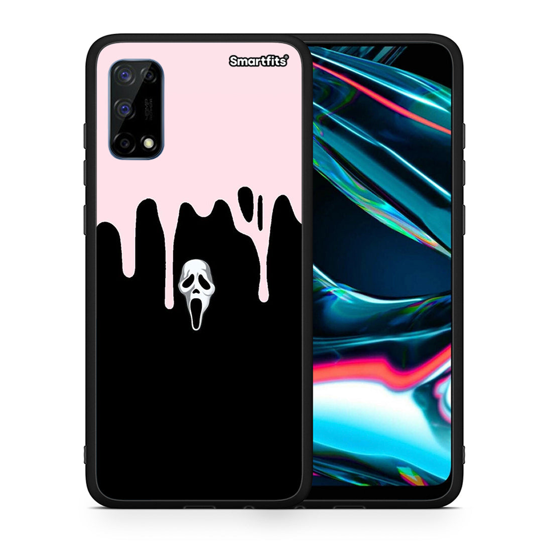 Θήκη Realme 7 Pro Melting Halloween Mask από τη Smartfits με σχέδιο στο πίσω μέρος και μαύρο περίβλημα | Realme 7 Pro Melting Halloween Mask case with colorful back and black bezels