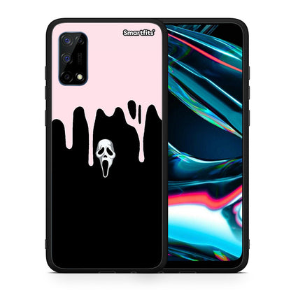 Θήκη Realme 7 Pro Melting Halloween Mask από τη Smartfits με σχέδιο στο πίσω μέρος και μαύρο περίβλημα | Realme 7 Pro Melting Halloween Mask case with colorful back and black bezels
