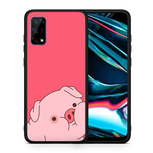 Θήκη Αγίου Βαλεντίνου Realme 7 Pro Pig Love 1 από τη Smartfits με σχέδιο στο πίσω μέρος και μαύρο περίβλημα | Realme 7 Pro Pig Love 1 case with colorful back and black bezels