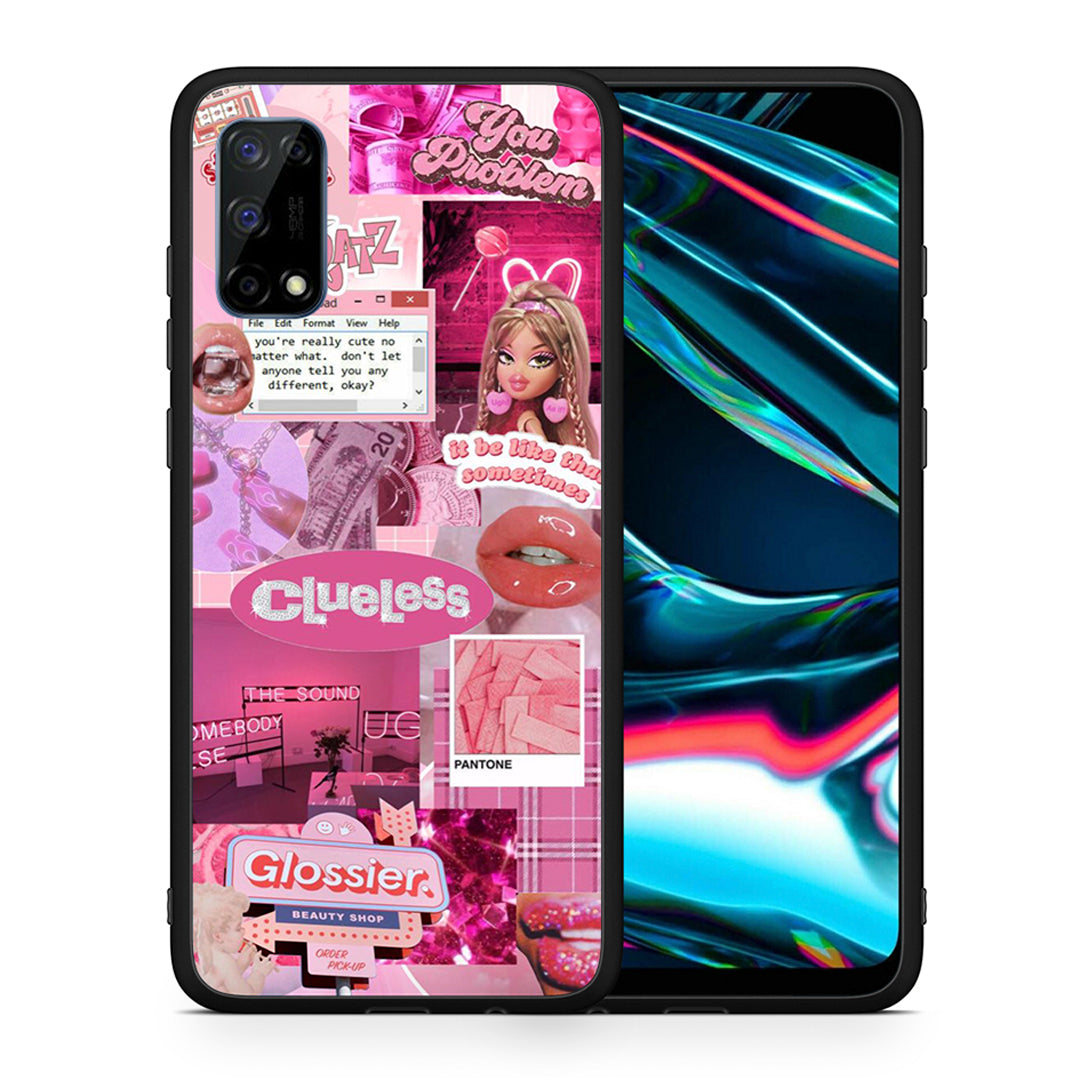 Θήκη Αγίου Βαλεντίνου Realme 7 Pro Pink Love από τη Smartfits με σχέδιο στο πίσω μέρος και μαύρο περίβλημα | Realme 7 Pro Pink Love case with colorful back and black bezels