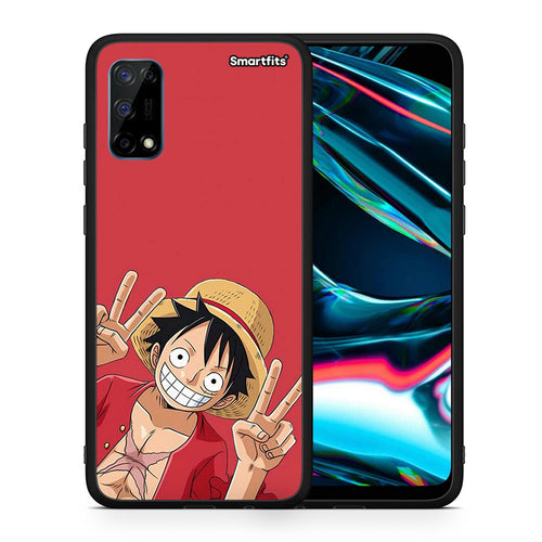 Θήκη Realme 7 Pro Pirate Luffy από τη Smartfits με σχέδιο στο πίσω μέρος και μαύρο περίβλημα | Realme 7 Pro Pirate Luffy case with colorful back and black bezels