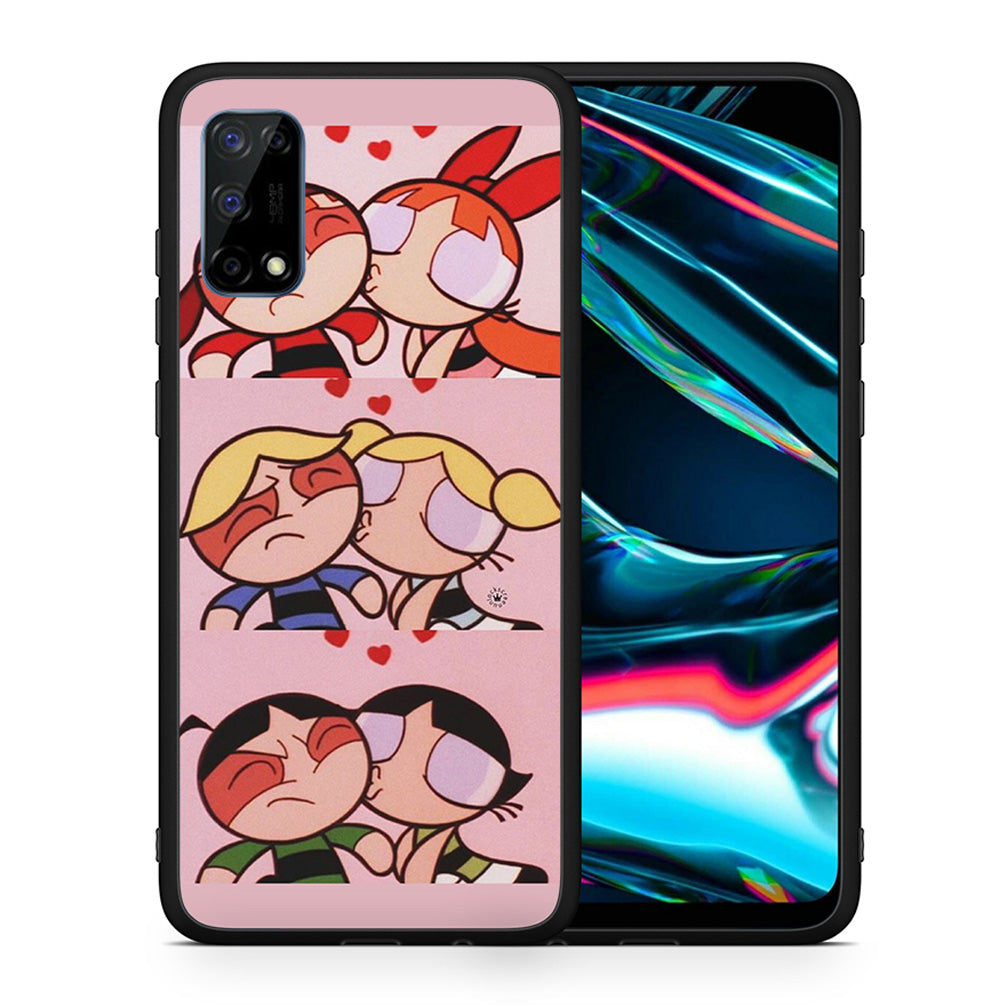 Θήκη Αγίου Βαλεντίνου Realme 7 Pro Puff Love από τη Smartfits με σχέδιο στο πίσω μέρος και μαύρο περίβλημα | Realme 7 Pro Puff Love case with colorful back and black bezels