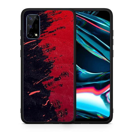 Θήκη Αγίου Βαλεντίνου Realme 7 Pro Red Paint από τη Smartfits με σχέδιο στο πίσω μέρος και μαύρο περίβλημα | Realme 7 Pro Red Paint case with colorful back and black bezels