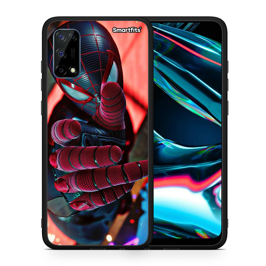 Θήκη Realme 7 Pro Spider Hand από τη Smartfits με σχέδιο στο πίσω μέρος και μαύρο περίβλημα | Realme 7 Pro Spider Hand case with colorful back and black bezels