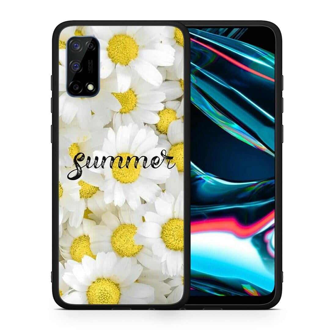 Θήκη Realme 7 Pro Summer Daisies από τη Smartfits με σχέδιο στο πίσω μέρος και μαύρο περίβλημα | Realme 7 Pro Summer Daisies case with colorful back and black bezels