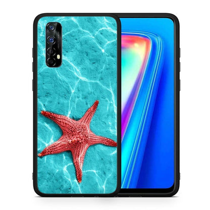 Θήκη Realme 7 Red Starfish από τη Smartfits με σχέδιο στο πίσω μέρος και μαύρο περίβλημα | Realme 7 Red Starfish case with colorful back and black bezels