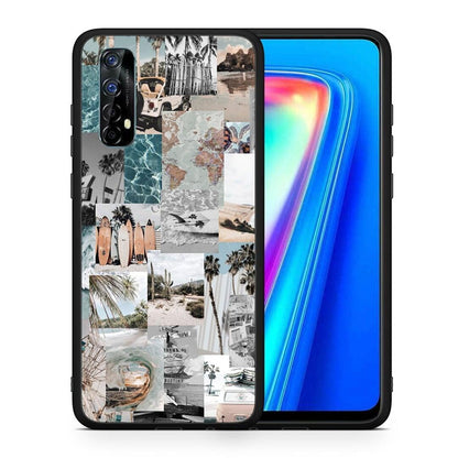 Θήκη Realme 7 Retro Beach Life από τη Smartfits με σχέδιο στο πίσω μέρος και μαύρο περίβλημα | Realme 7 Retro Beach Life case with colorful back and black bezels