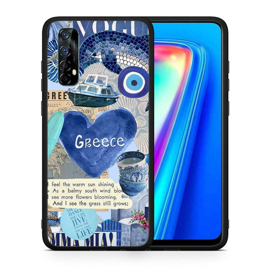 Θήκη Realme 7 Summer In Greece από τη Smartfits με σχέδιο στο πίσω μέρος και μαύρο περίβλημα | Realme 7 Summer In Greece case with colorful back and black bezels