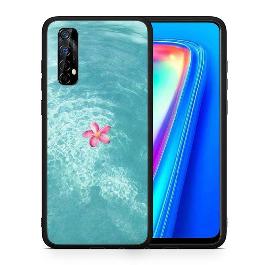 Θήκη Realme 7 Water Flower από τη Smartfits με σχέδιο στο πίσω μέρος και μαύρο περίβλημα | Realme 7 Water Flower case with colorful back and black bezels