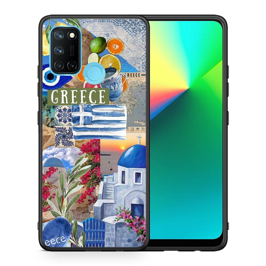 Θήκη Realme 7i / C25 All Greek από τη Smartfits με σχέδιο στο πίσω μέρος και μαύρο περίβλημα | Realme 7i / C25 All Greek case with colorful back and black bezels