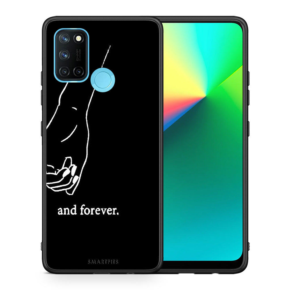 Θήκη Αγίου Βαλεντίνου Realme 7i / C25 Always & Forever 2 από τη Smartfits με σχέδιο στο πίσω μέρος και μαύρο περίβλημα | Realme 7i / C25 Always & Forever 2 case with colorful back and black bezels