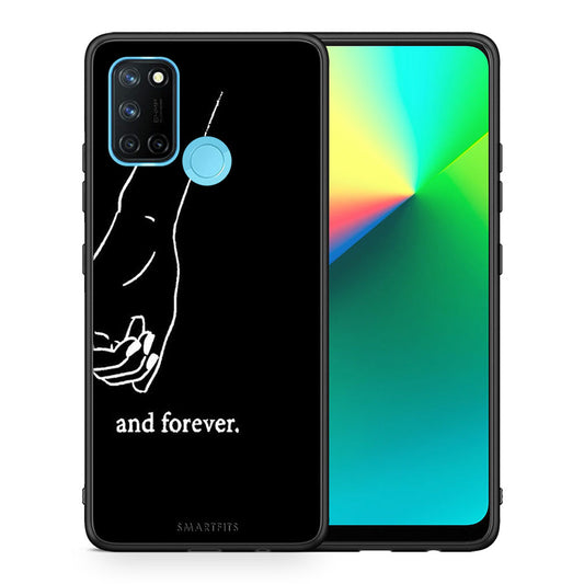 Θήκη Αγίου Βαλεντίνου Realme 7i / C25 Always & Forever 2 από τη Smartfits με σχέδιο στο πίσω μέρος και μαύρο περίβλημα | Realme 7i / C25 Always & Forever 2 case with colorful back and black bezels