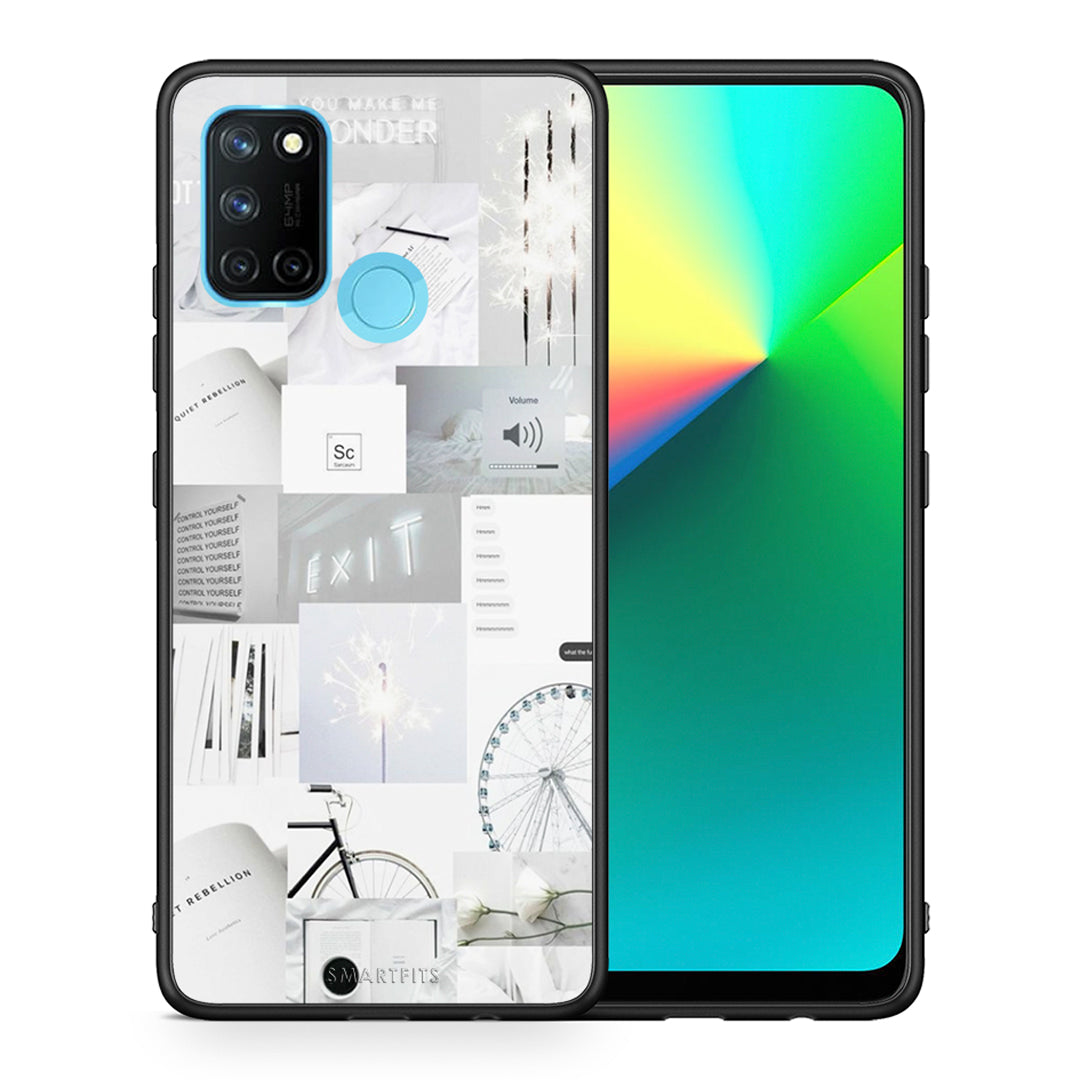 Θήκη Αγίου Βαλεντίνου Realme 7i / C25 Collage Make Me Wonder από τη Smartfits με σχέδιο στο πίσω μέρος και μαύρο περίβλημα | Realme 7i / C25 Collage Make Me Wonder case with colorful back and black bezels