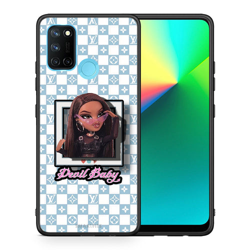 Θήκη Αγίου Βαλεντίνου Realme 7i / C25 Devil Baby από τη Smartfits με σχέδιο στο πίσω μέρος και μαύρο περίβλημα | Realme 7i / C25 Devil Baby case with colorful back and black bezels